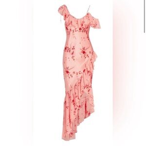 Cinq a Sept cherry blossom Ruffle Wrap Dress